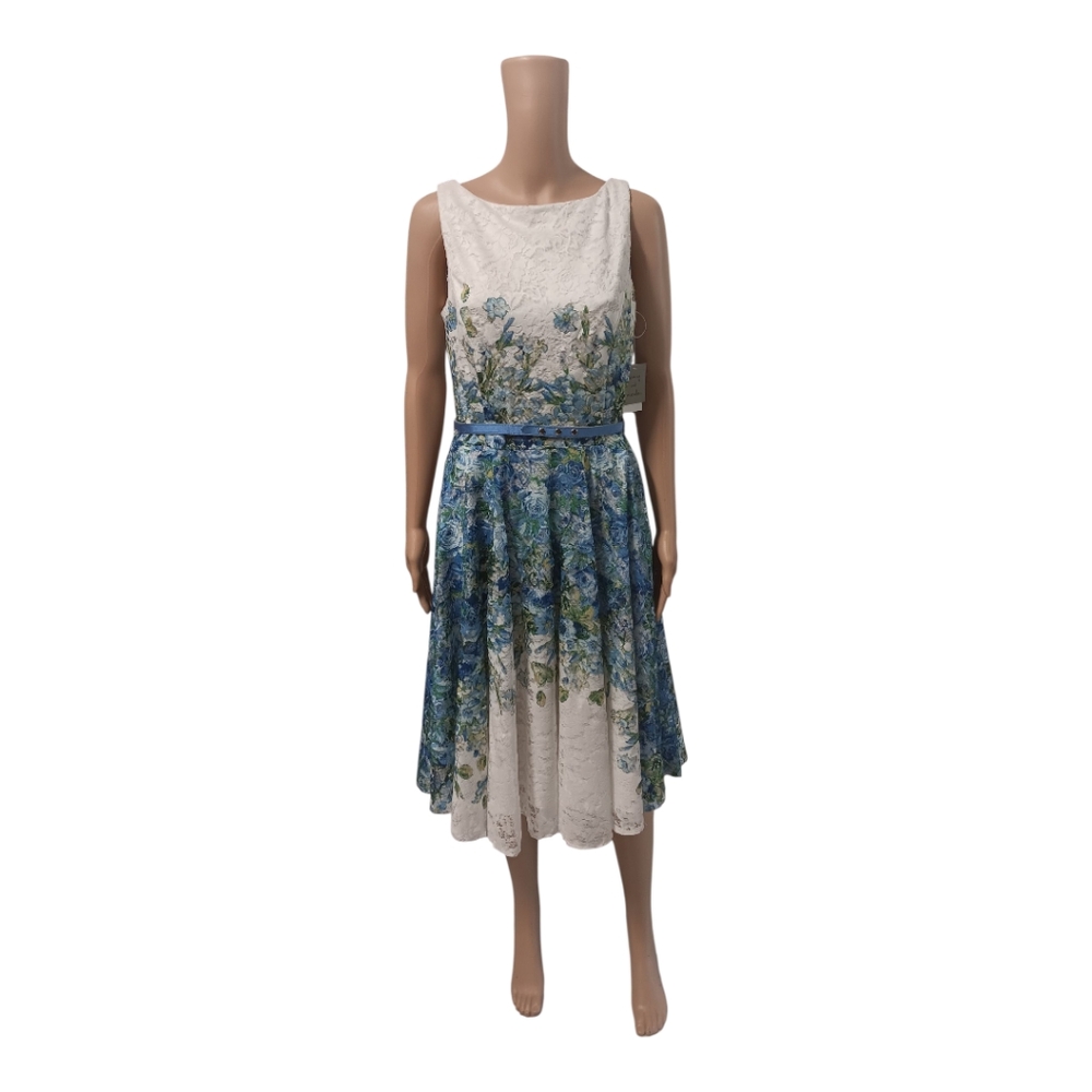 NWT Danny & Nicole Fit & Flare Sleeveless Lacy Lined Dress Size 10